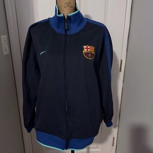 FC Barcelona Track Jacket Mens XXL Soccer Futbol Nike Dri-FIT FCB Full Zip